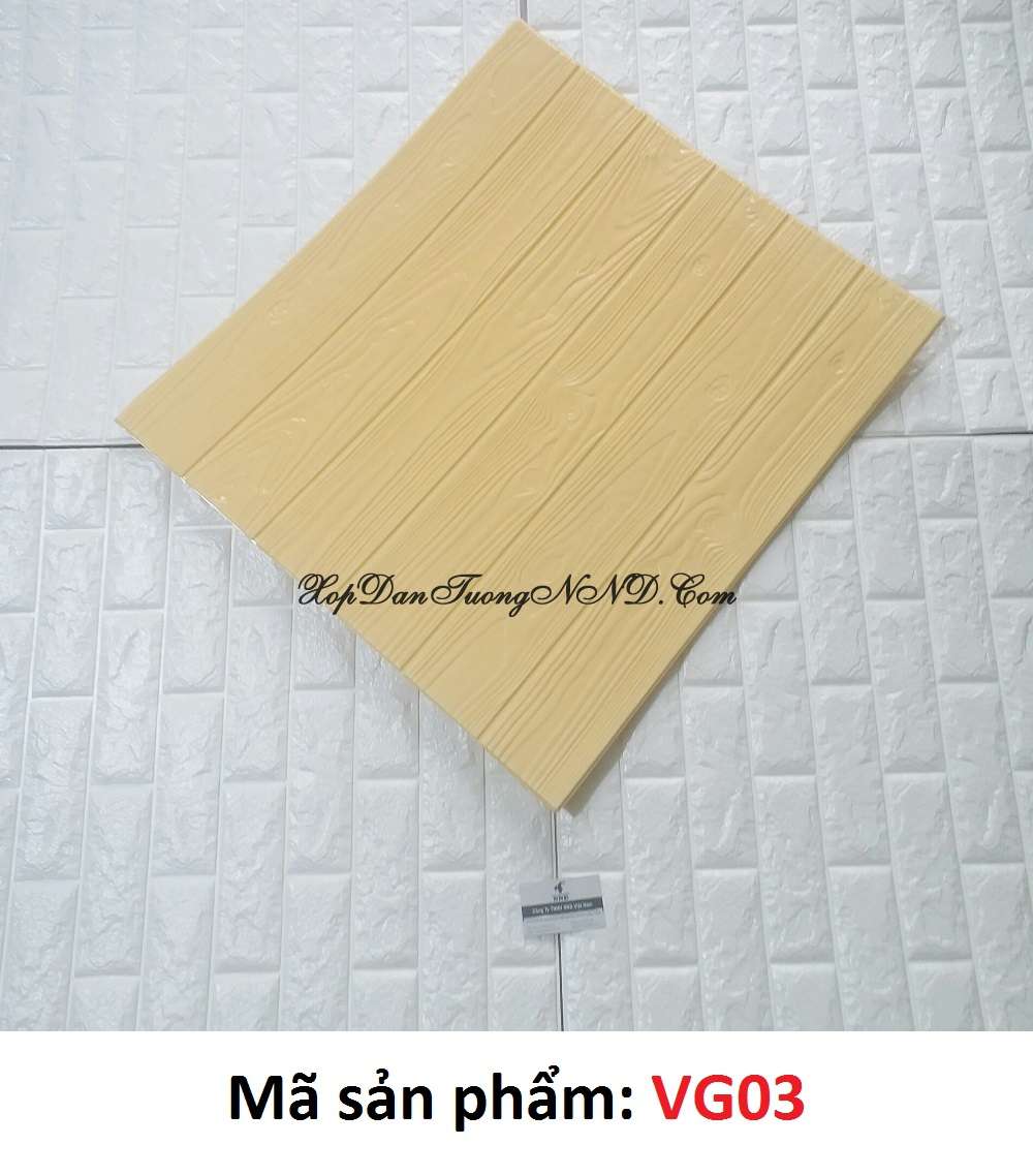 Ảnh chi tiết sản phẩm Xốp dán tường giả gỗ giả gỗ vàng nhạt mã VG03