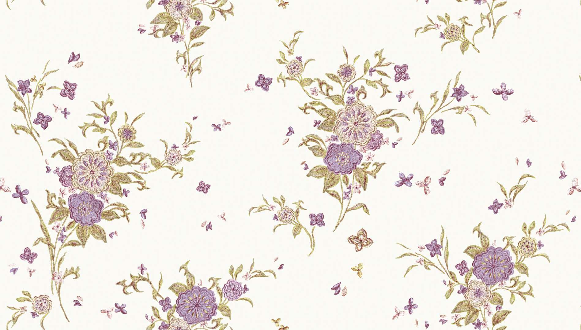 mẫu giấy dán tường hoa màu tím