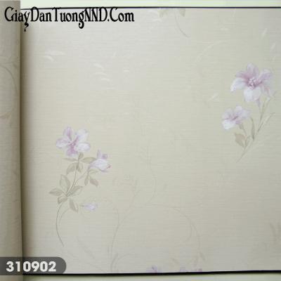 Giấy dán tường hình bông hoa rau muống màu tím biếc mã 310902