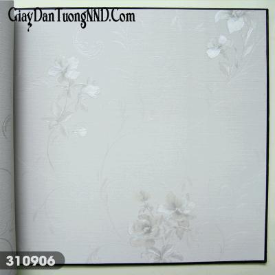 Giấy dán tường hoa chìm màu trắng mã 310906