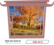 Tranh dán tường 3D cửa sổ mã BC- cs41-01-01