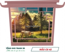 Tranh dán tường 3D cửa sổ mã BC- cs42-01-01