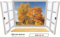 Tranh dán tường 3D cửa sổ mã BC- cs75-01