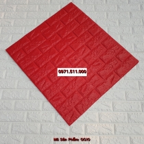 Xốp dán tường 3D giả gạch màu đỏ tươi mã GG10 (8mm)