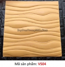 Xốp dán tường 3D màu vàng cam vân sóng mã vs04