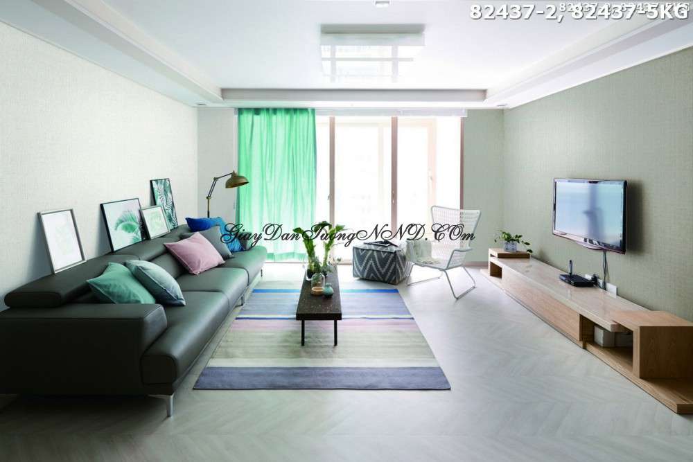 Giấy dán tường Hàn Quốc đa phần theo phong cách hiện đại nên đặc biệt thích hợp dán cho phòng khách nhà chung cư