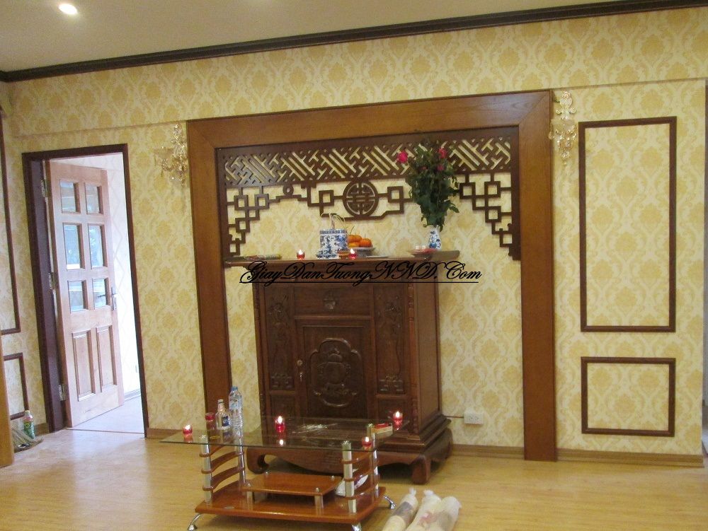Giấy dán tường Châu Âu nói chung và giấy dán tường Đức, Ý nói riêng đặc biệt thích hợp trang trí cho không gian phòng khách mang khuynh hướng cổ điển