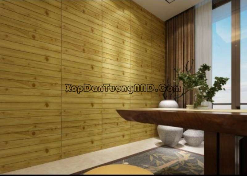 Xốp dán tường vân gỗ được sử dụng rất nhiều trong trang trí nội thất